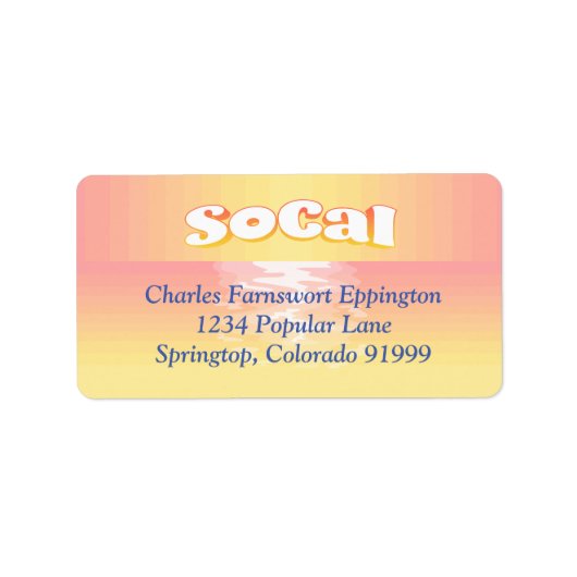 SoCal-instelling Etiket (Voorkant)