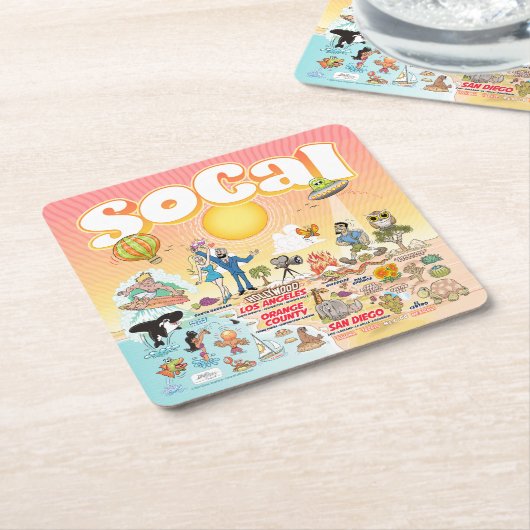 SoCal Kartonnen Onderzetters (Schuin)