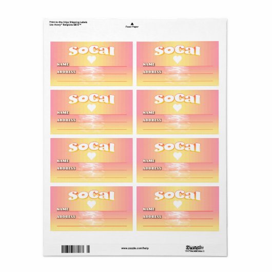 SoCal Love Etiket (Full Sheet)