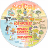 SoCal Paradise Custom-Cut Vinyl Sticker (Voorkant)