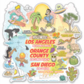SoCal Paradise Custom-Cut Vinyl Sticker (Voorkant)