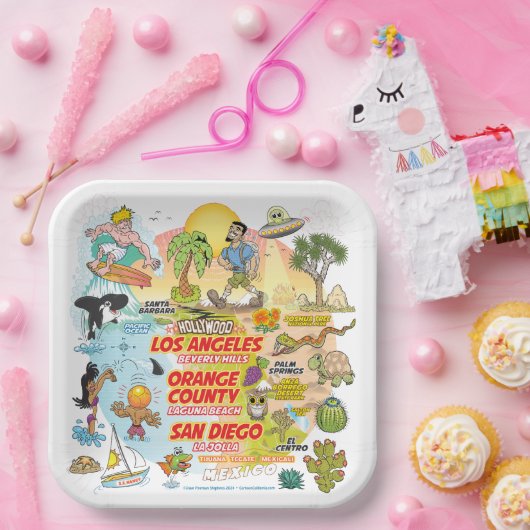 SoCal Paradise papieren Borden Papieren Bordje (Feest)