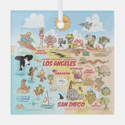 SoCal Square Glas Ornament (Voorkant)