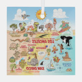 SoCal Square Glas Ornament (Achterkant)