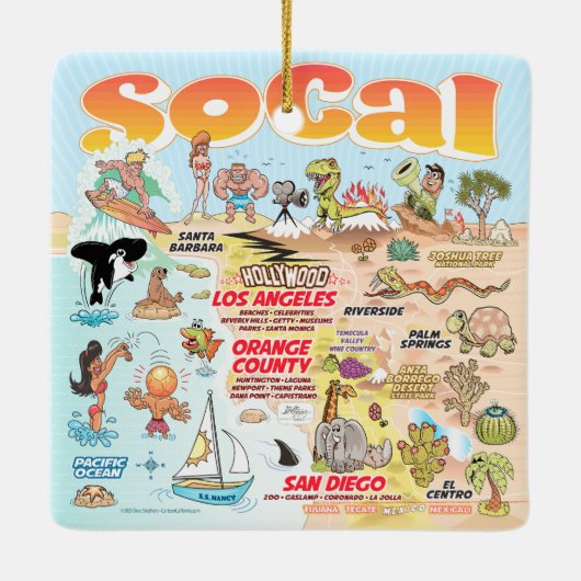 SoCal Square Keramisch Ornament (Achterkant)