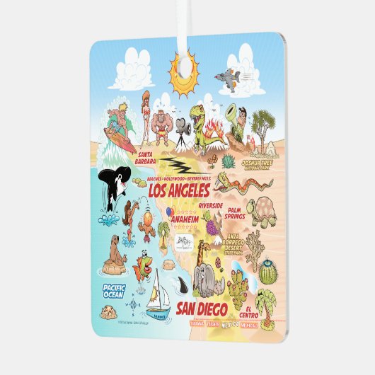 SoCal Square Metalen Ornament (Voorkant links)