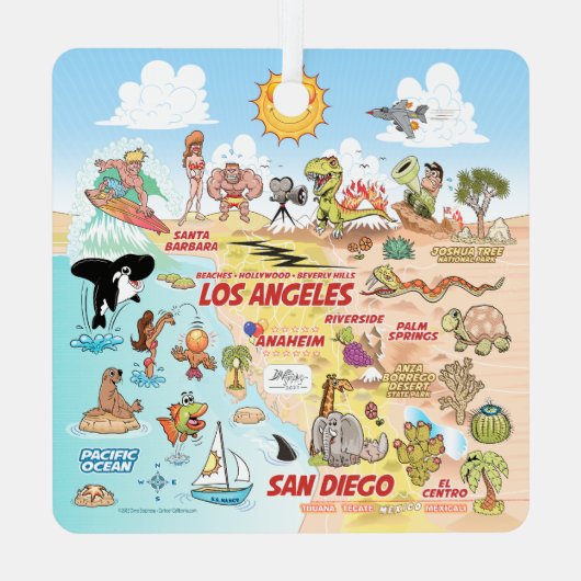 SoCal Square Metalen Ornament (Achterkant)