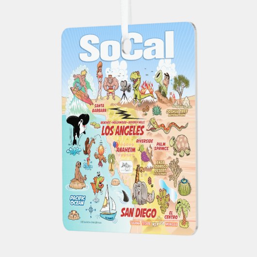 SoCal Square Metalen Ornament (Voorkant links)