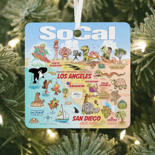 SoCal Square Metalen Ornament (Insitu)