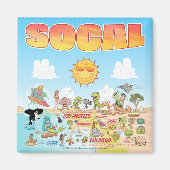 SoCal Sunny Cartoon Magnet (Voorkant)