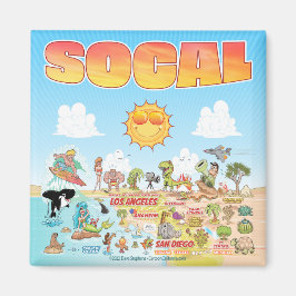 SoCal Sunny Cartoon Magnet