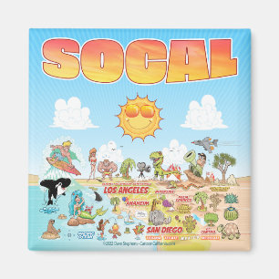 SoCal Sunny Cartoon Magnet