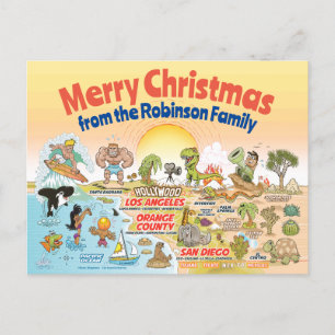 SoCal Sunset Aangepaste Kerstmis Briefkaart