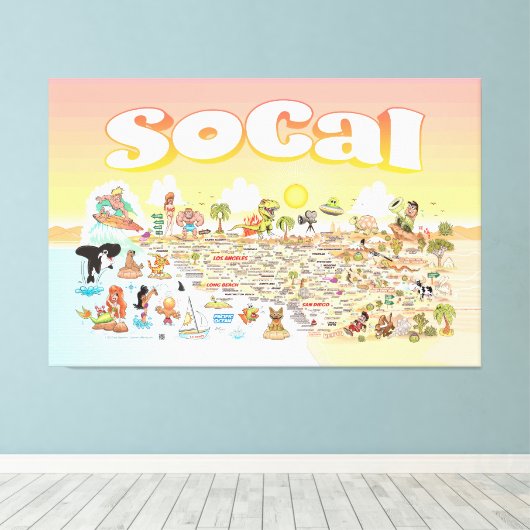 SoCal Sunset Canvas Afdruk (Insitu (Houten vloer))