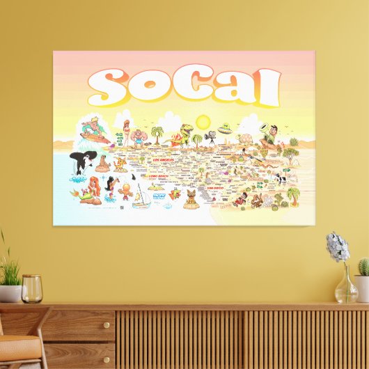 SoCal Sunset Canvas Afdruk (Insitu (Woonkamer))