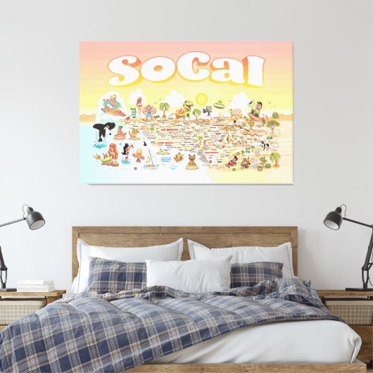 SoCal Sunset Canvas Afdruk (Insitu (Slaapkamer))