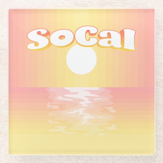 SoCal Sunset Glazen Onderzetter (Voorkant)