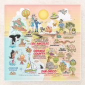 SoCal Sunset Glazen Onderzetter (Voorkant)