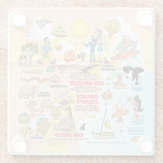 SoCal Sunset Glazen Onderzetter (Achterkant)