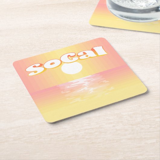 SoCal Sunset Kartonnen Onderzetters (Schuin)