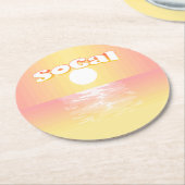 SoCal Sunset Ronde Kartonnen Onderzetter (Gebogen)