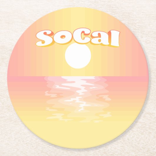 SoCal Sunset Ronde Kartonnen Onderzetter (Voorkant)