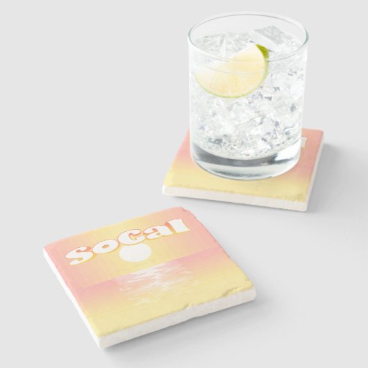 SoCal Sunset Stenen Onderzetter (Zijkant)