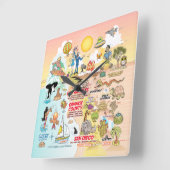 SoCal Sunset Vierkante Klok (Hoek)