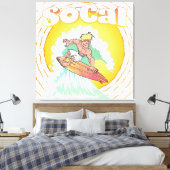 SoCal Surfer Canvas Afdruk (Insitu (Slaapkamer))