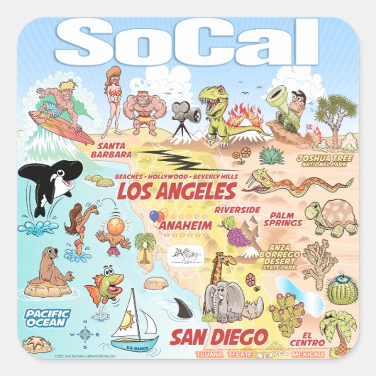 SoCal Vierkante Sticker (Voorkant)