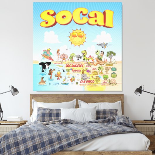 SoCal Wall Art Canvas Afdruk (Insitu (Slaapkamer))