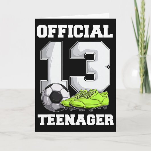Soccer 13 Year Old Birthday Boy Shirt, Official Te Kaart (Voorkant)
