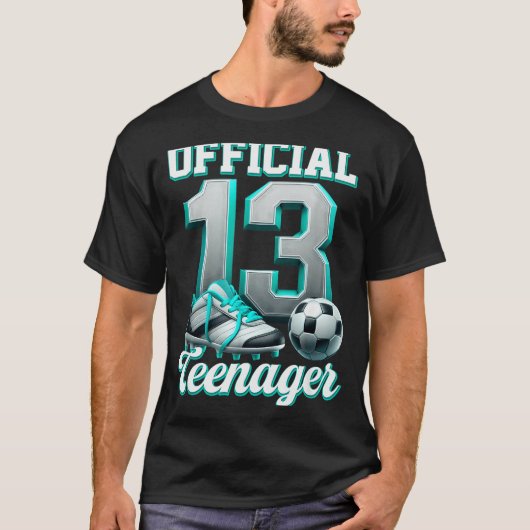 Soccer 13 Year Old Birthday Boy Thirteen Teenager  T-shirt (Voorkant)