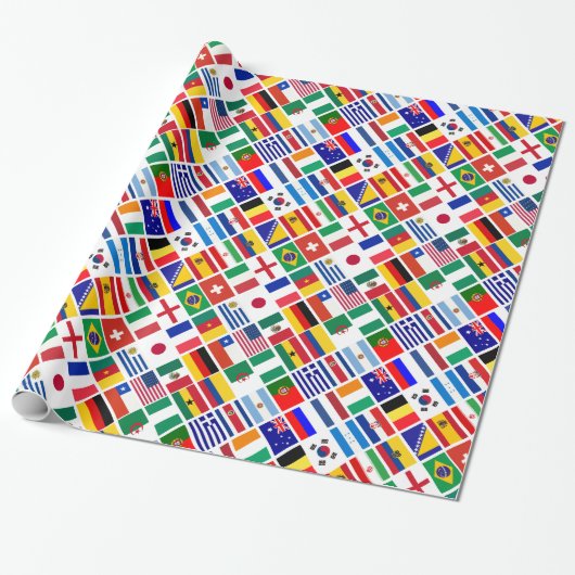 SOCCER 2014-embleempatroon Cadeaupapier (Uitgerold)
