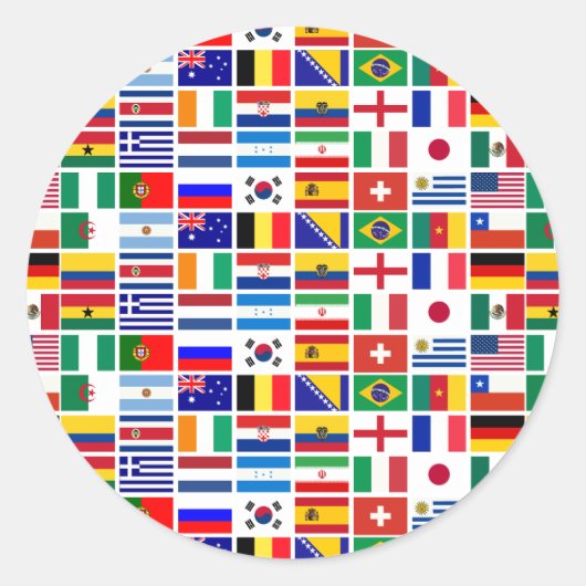 SOCCER 2014-patroon Ronde Sticker (Voorkant)