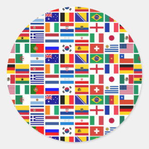 SOCCER 2014-patroon Ronde Sticker