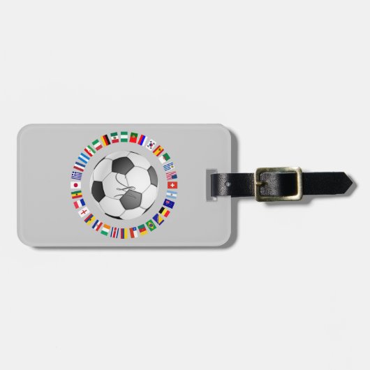 SOCCER 2014 Personalized Monogram Initiaal Bagagelabel (Voorkant horizontaal)