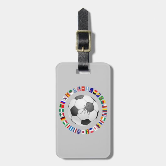 SOCCER 2014 Personalized Monogram Initiaal Bagagelabel (Voorkant verticaal)