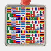 SOCCER 2014 vlaggen patroon Metalen Ornament (Voorkant)