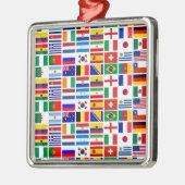 SOCCER 2014 vlaggen patroon Metalen Ornament (Links)