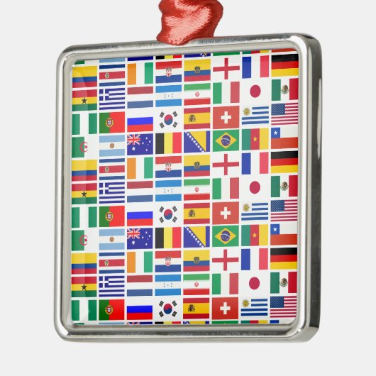 SOCCER 2014 vlaggen patroon Metalen Ornament (Links)