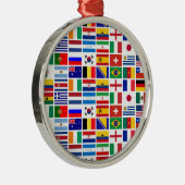 SOCCER 2014 vlaggen patroon Metalen Ornament (Rechts)