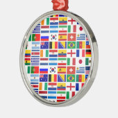 SOCCER 2014 vlaggen patroon Metalen Ornament (Links)