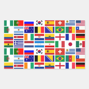 SOCCER 2014 vlaggen patroon Rechthoekige Sticker