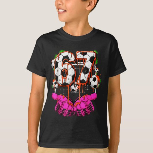 Soccer 67 Six Seven Funny Gen Alpha Meme Drip Boys T-shirt (Voorkant)