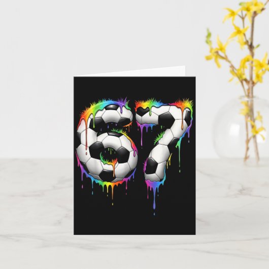 Soccer 67 Six Seven Funny Gen Alpha Meme Rainbow D Kaart (Gele Bloem)