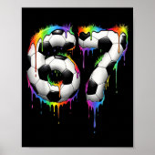 Soccer 67 Six Seven Funny Gen Alpha Meme Rainbow D Poster (Voorkant)