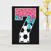 Soccer 7 Year Old Ice Cream Drip Youth 7th Birthda Kaart (Gele Bloem)
