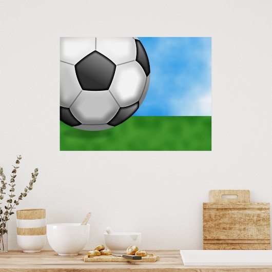 Soccer-achtergrond Poster (Keuken)