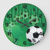 Soccer Africa Bold Green Football Grote Klok (Voorkant)